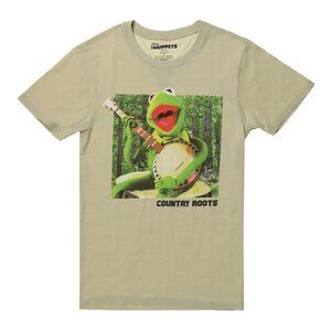 Kermit The Frog 'Country Roots' Graphic Tee T-Shirt Adult Medium Tan NWT